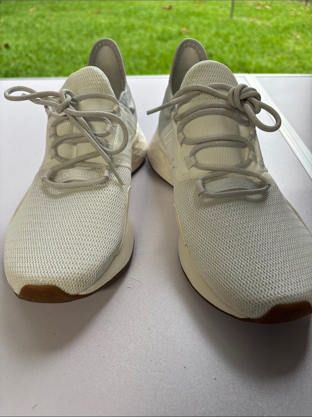 New Balance Lightweight Knit Trainers - Cream & Light Gray - Picture 12 of 12